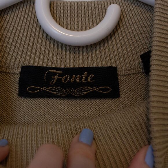 Quiet Luxury VTG Fonte Sweater Silk Blend Mockneck Minimalist L Soft Autumn - Picture 7 of 7